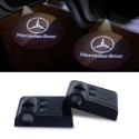 Proiettore Logo LED Mercedes Benz Senza Cerchio Portiera con Batteria no Fori no Connessioni Plug & Play