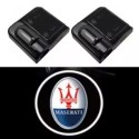Old MASERATI LED Logo Door Projector with Battery, No Holes, No Connections, Plug & Play