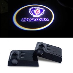 Scania LED Door Logo Projector with Battery, No Holes, No Connections, Plug & Play