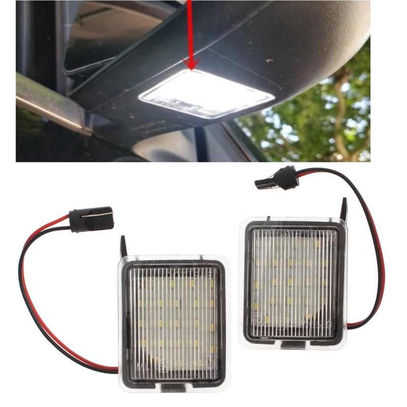 Luce LED Sotto Specchietto Retrovisore per Ford 6000k Lampada di Cortesia