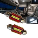 Coppia LED Festoon 39 mm 6000k Siluro 24v 6 LED  Canbus Chip 3030 Camion Truck