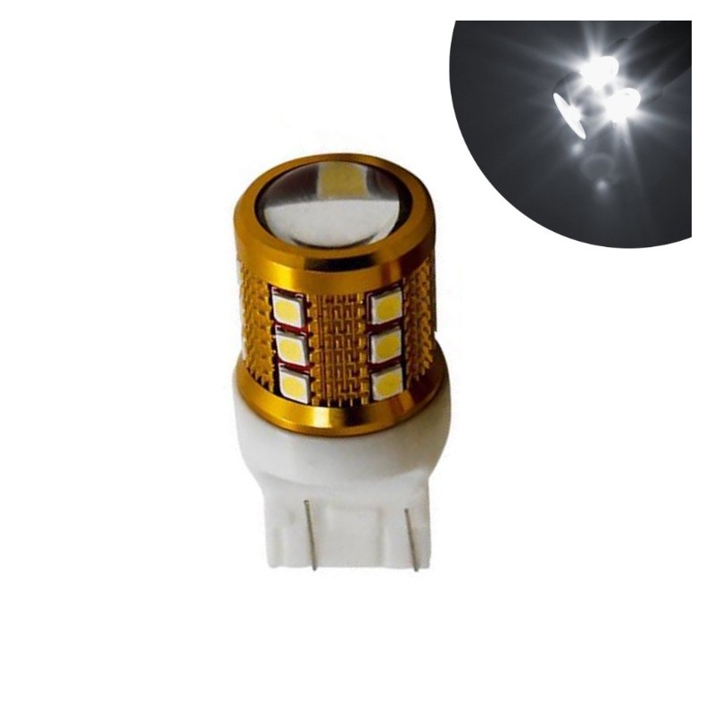 Lampada LED T20 7443 12V 21W/5W 24 SMD 3030 Canbus Bianco 6000k