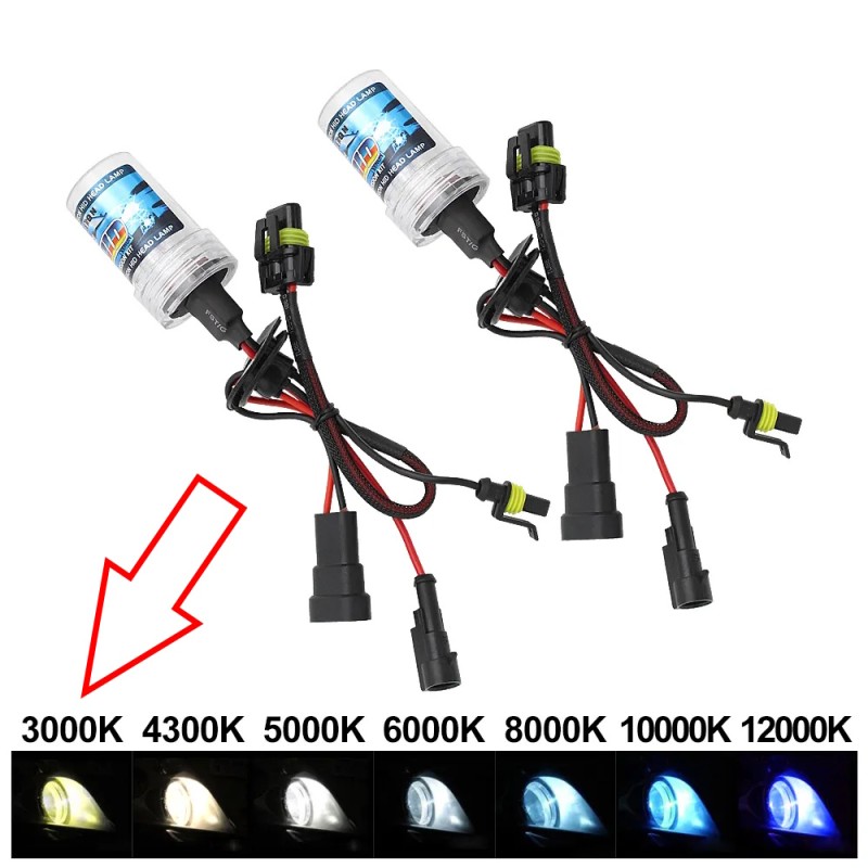 Coppia Lampade Xenon HB3 9005 55W 3000k HID Ricambio Connessione AMP
