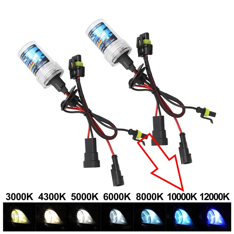 Pair of Xenon Lamps HB4 9006 55W 10000k HID Replacement AMP Connection