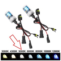 Par de bombillas de repuesto HID Xenon HIR2 9012 de 55 W y 4300 K con conector AMP.