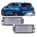 Plafoniere Targa Led per Renault Kadjar 6000k CanBus Placchetta Completa
