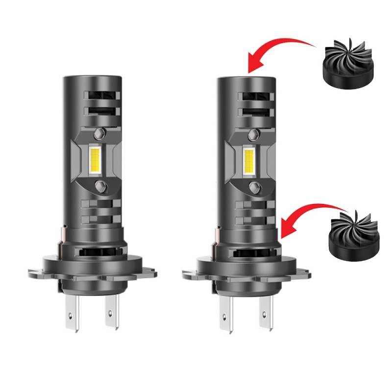 Lampade Led H7 35W DOPPIA VENTOLA 6000K Canbus Stessa Misura Originale