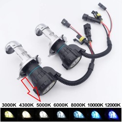 Pair of H4-3 Bi-Xenon 55W 5000K Replacement Xenon Bulbs with AMP HID Connector