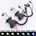 Coppia Lampade Xenon H4-3 Bi-Xenon 35W 6000K Per Centraline DC Ricambio Connettore AMP HID