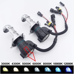 Par de bombillas de xenón H4-3 Bi-Xenon de 35 W y 6000 K para unidades de control de repuesto de CC con conector AMP HID