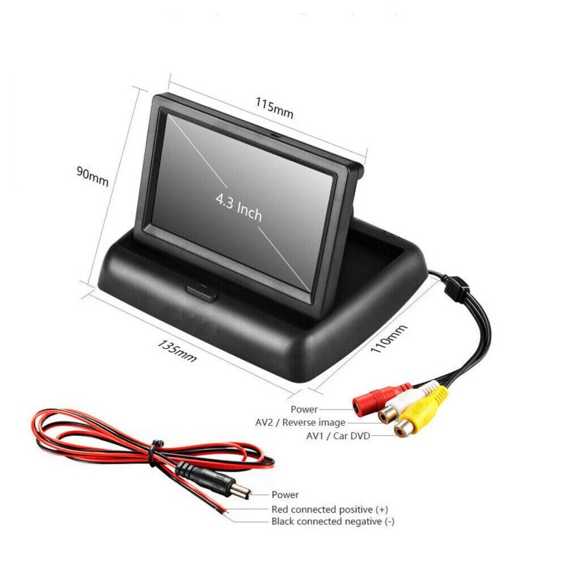 Dimensions and accessories 4.3 inch TFT LCD Color Retractable Monitor for Car Camper Rear View Camera