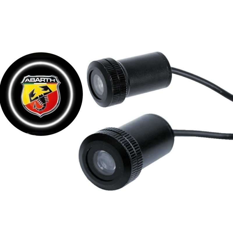 Abarth LED Door Logo Lights with 12V Holes