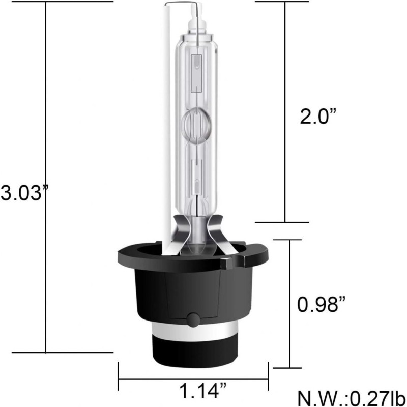 Size Pair of Xenon Lamps D2S 35W 85V 8000K HID Replacement