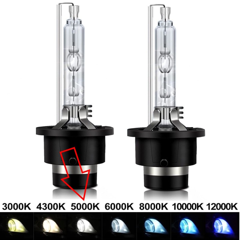 Pair of D2S 35W 85V 5000K HID Replacement Xenon Bulbs