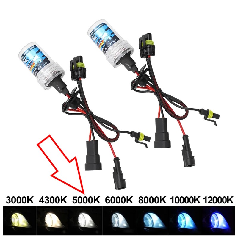 Coppia Lampade Xenon HB4 9006 35W 5000k Ricambio Connettore AMP HID Ricambio