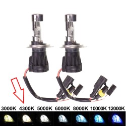 Pair of H4-3 Bi-Xenon 35W 4300k Premium Quality Xenon Bulbs with AMP HID Connector