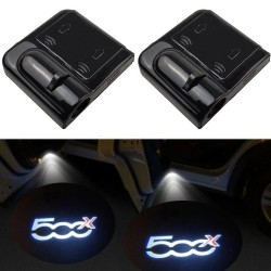 Proiettore Logo LED FIAT 500X per Portiera con Batteria no Fori no Connessioni Plug & Play