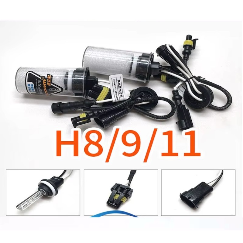 Par de bombillas de xenón AOZOOM H11 5500k con base metálica y conector AMP de repuesto para HID