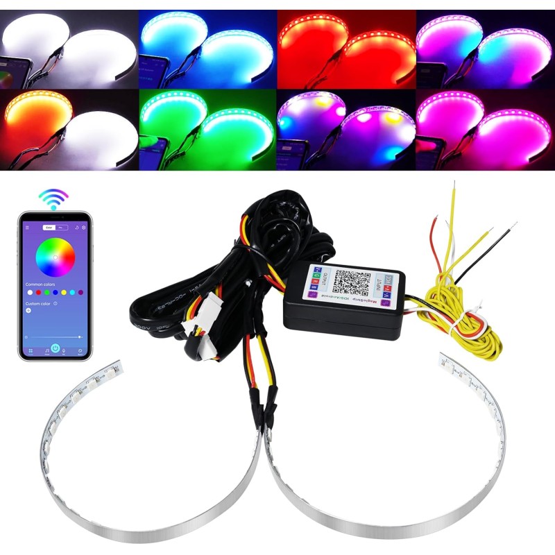 Ojo de demonio RGB WiFi con efectos e indicador de dirección y aplicación para Apple y Android
