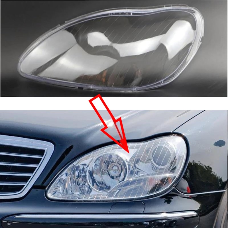 Policarbonato Faro Sinistro Mercedes-Benz W220 Vetro Lente Copertura Plexiglass Riparazione