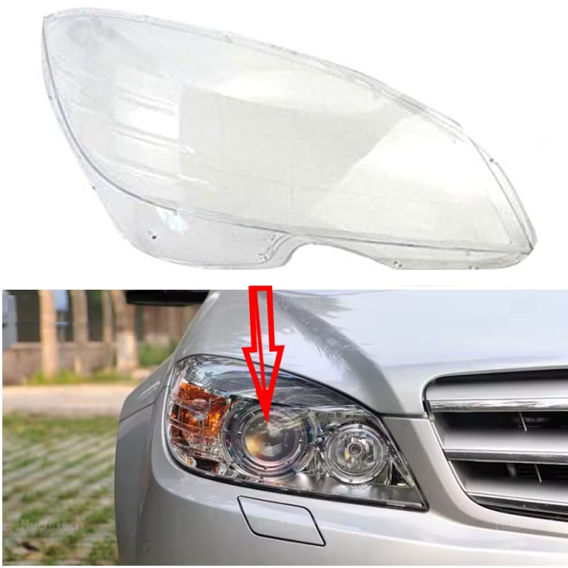 Reparación de la cubierta de plexiglás de la lente de cristal de policarbonato del faro derecho del Mercedes-Benz W204