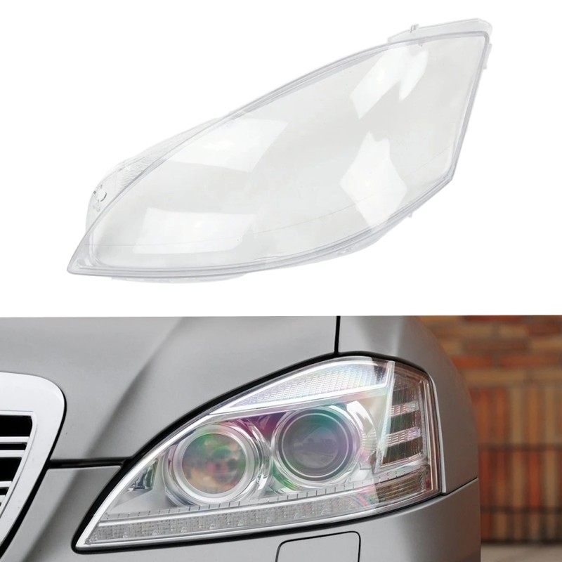 Mercedes-Benz W221 Left Headlight Polycarbonate Glass Lens Cover Plexiglass Repair