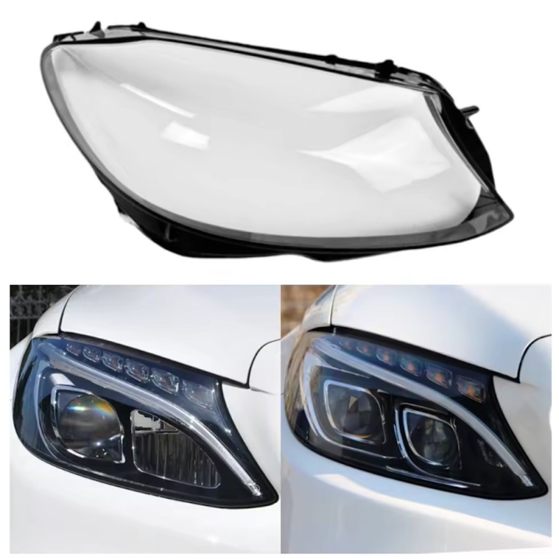 Polycarbonate Right Headlight Mercedes-Benz W205 From 2015 Glass Lens Plexiglass Cover Repair