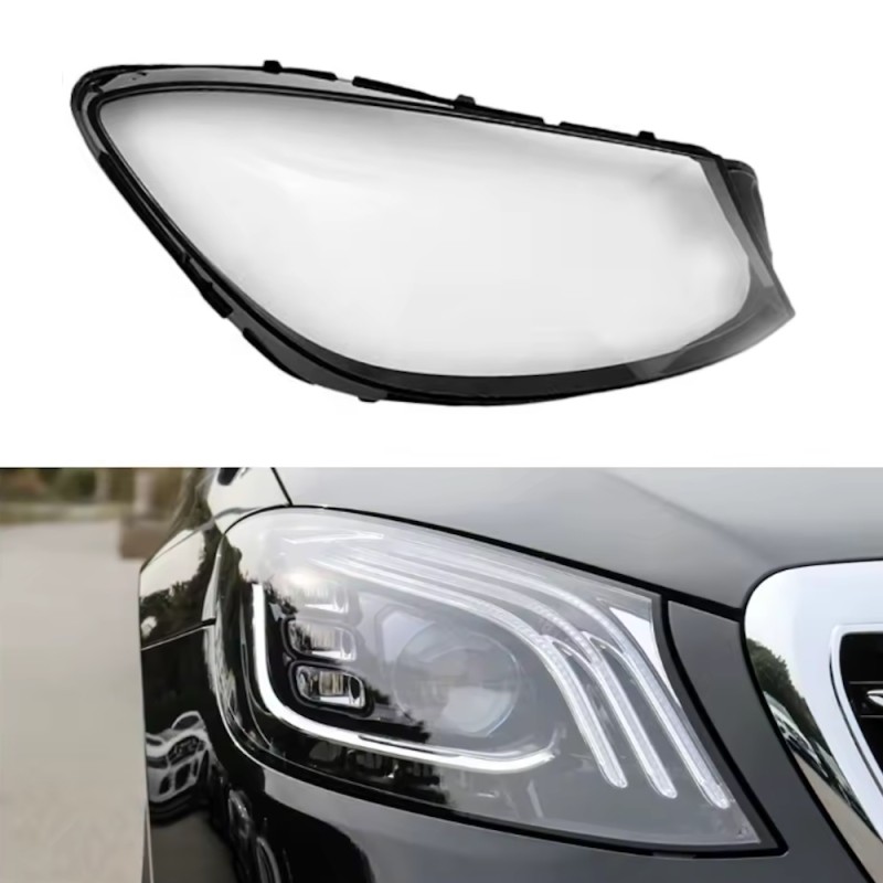 Policarbonato Faro Destro Mercedes-Benz W222 dal 2018 in poi Vetro Lente Copertura Plexiglass Riparazione