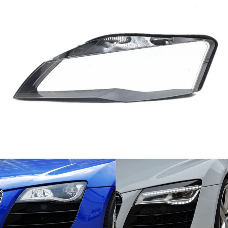 Audi R8 Left Headlight Polycarbonate Glass Lens Plexiglass Cover Repair