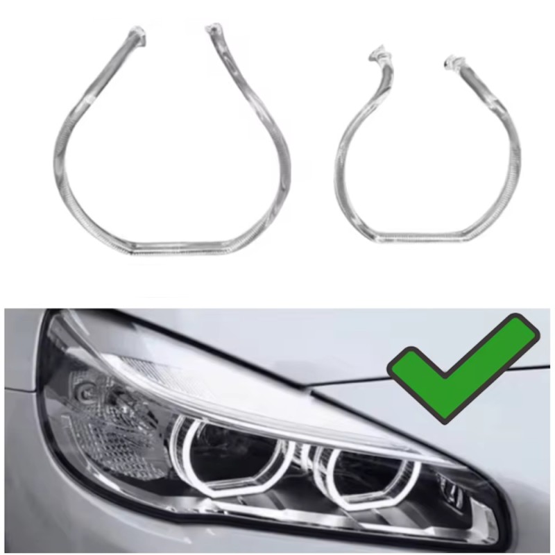 Tira de guía de tubo acrílico LED de repuesto para faro delantero derecho de policarbonato con fibra óptica DRL para BMW Series