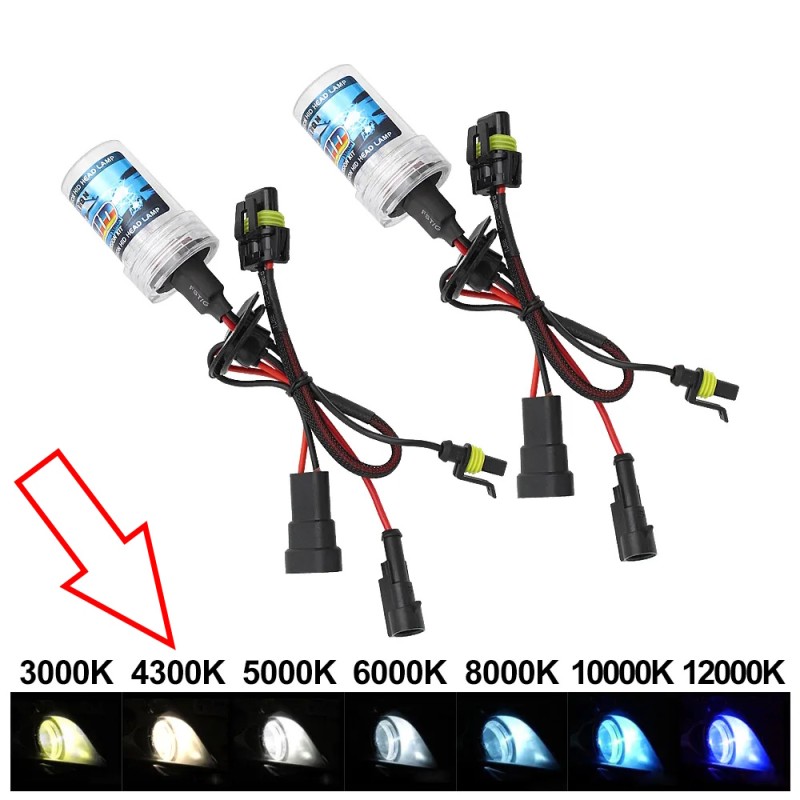 Coppia Lampade Xenon HB4 9006 FAST START 55W 4300k Ricambio Connettore AMP HID