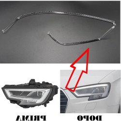 Acrylic Tube Light Guide Strip Light DRL Left Audi A3 8V Restyling Replacement Headlight Full LED Fiber Optic Polycarbonate