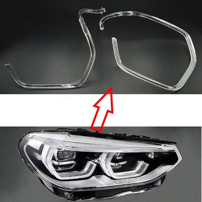Fibra Ottica Policarbonato Destro DRL BMW Serie X3 X4 G02 G08 F97 F98 Ricambio Faro Led Acrylic Tube Guide Strip Light