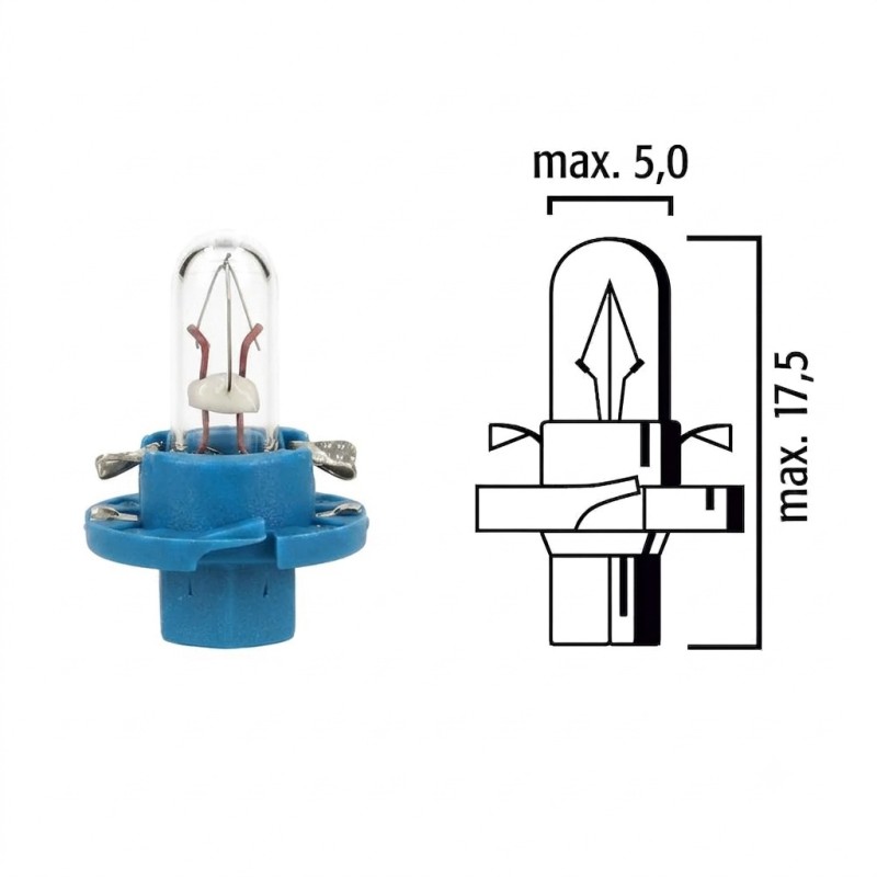 Lampadina Alogena B8.4d 1,2W Luci Cruscotti E Strumentazioni 12v Dc