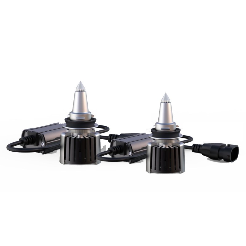Kit de unidad de control y conector para faro LED H11 Quartz de 65 W con luz guía de 5000 K y lente lenticular.