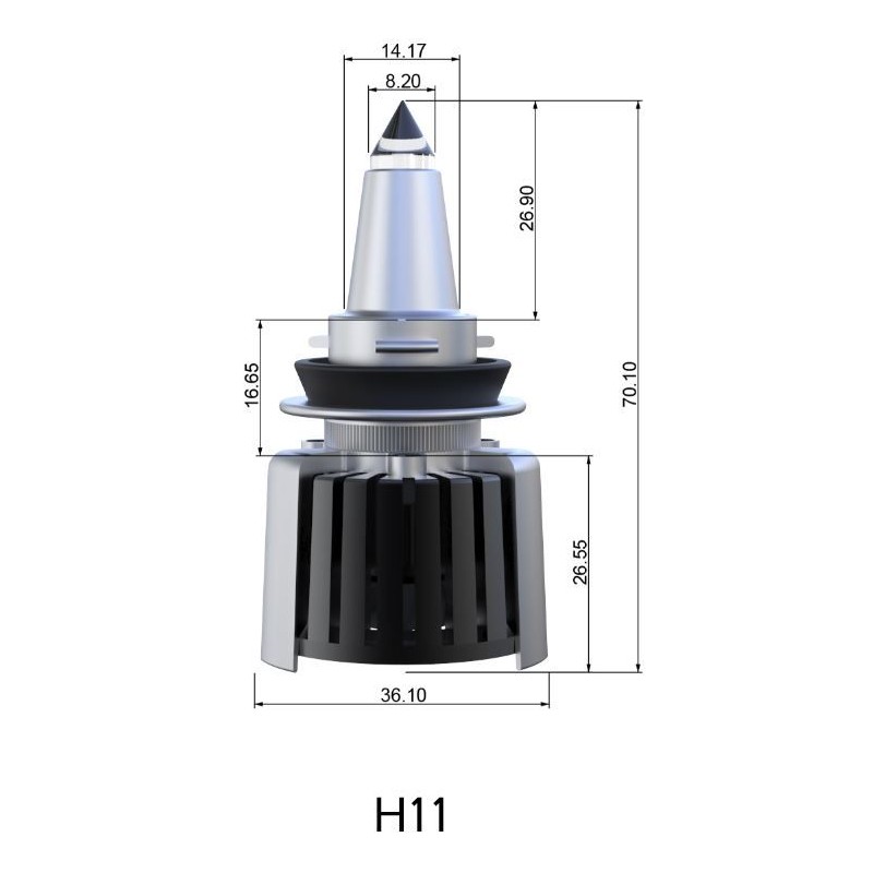 Kit de LED Quartz H11 de 65 W con luz guía y faro lenticular de 5000 K.