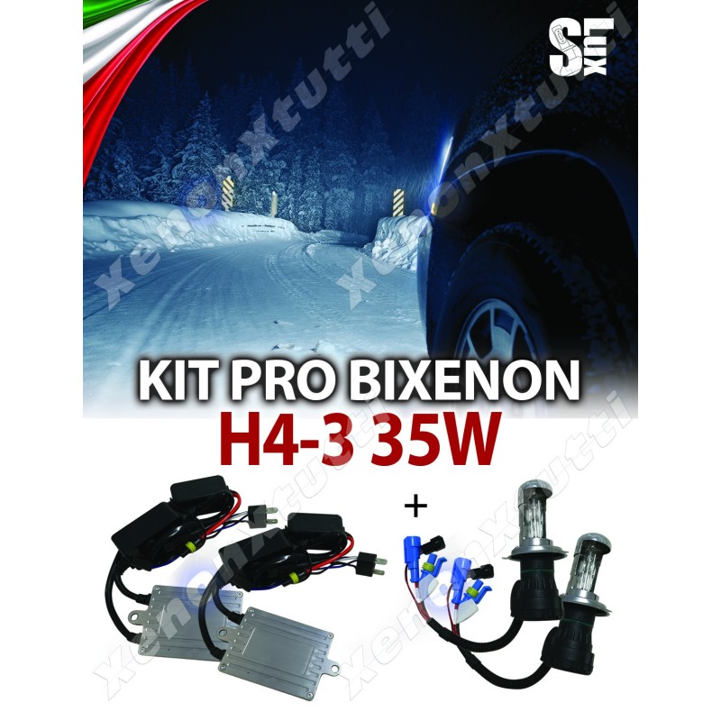 Kit Bi-Xenón SLUX CANBUS H4-3 para coche 35W AC - 6000K · H4-3