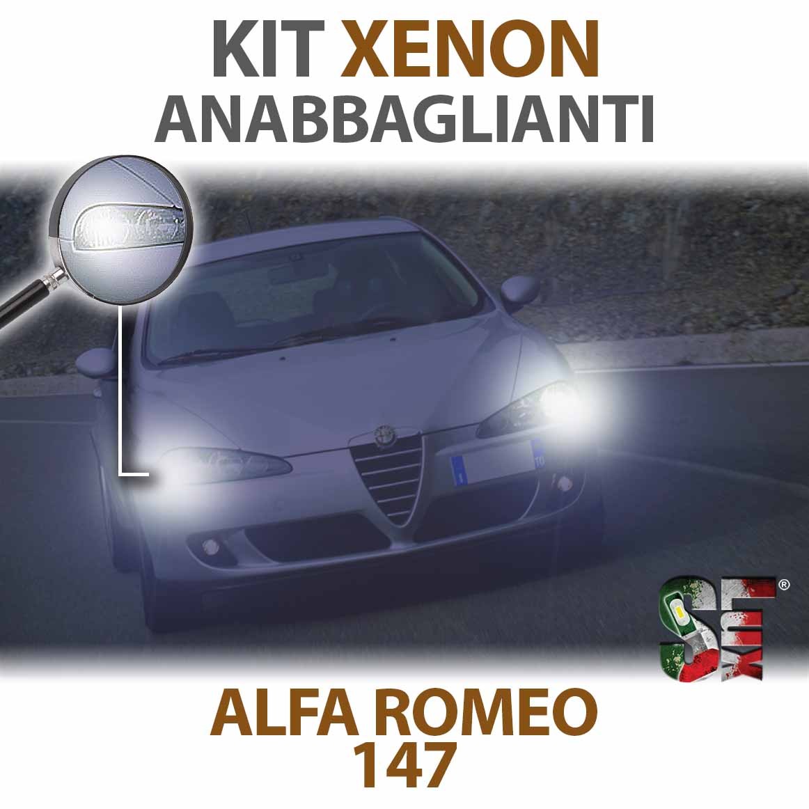 Lampade Xenon Anabbaglianti H7 per ALFA ROMEO 147 (2000 - 2010) con  tecnologia CANBUS COLORE 6000K