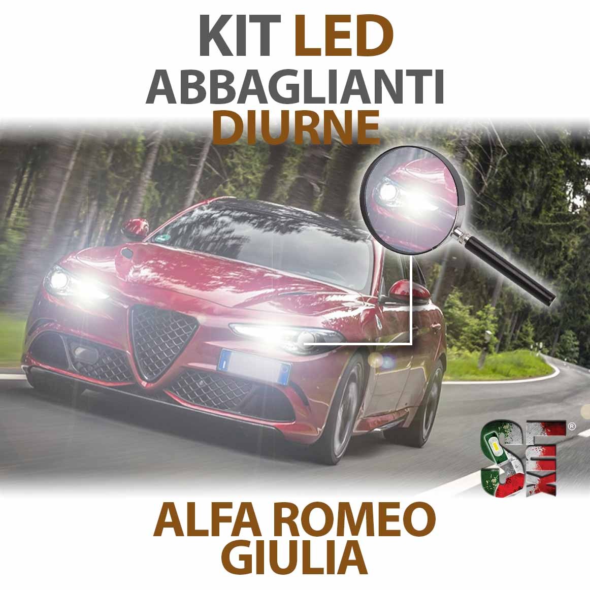 Coppia Lampade Abbaglianti Alfa Romeo 156 a Led Top Quality H1 12V
