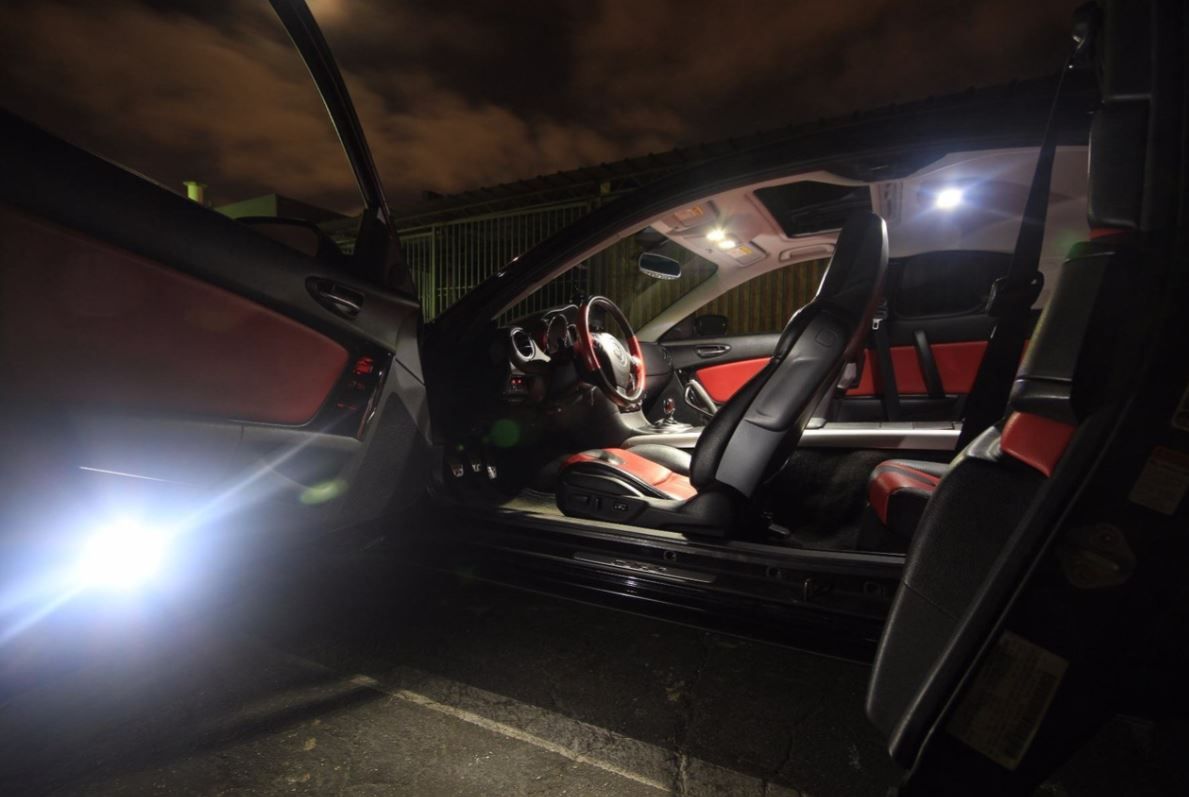 Pro!Carpentis Set Da 9 Lampade A LED Bianche Per Interni Auto - Compatibile Con Mazda RX-8 SE/FE 2003-2012 (Plafoniere, Vanità, Baule)